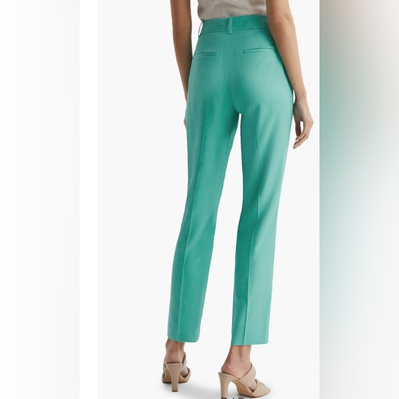 REISS Ember Slim Leg High Rise Smart Formal Pants in Teal, US size 2 US - Picture 3 of 3